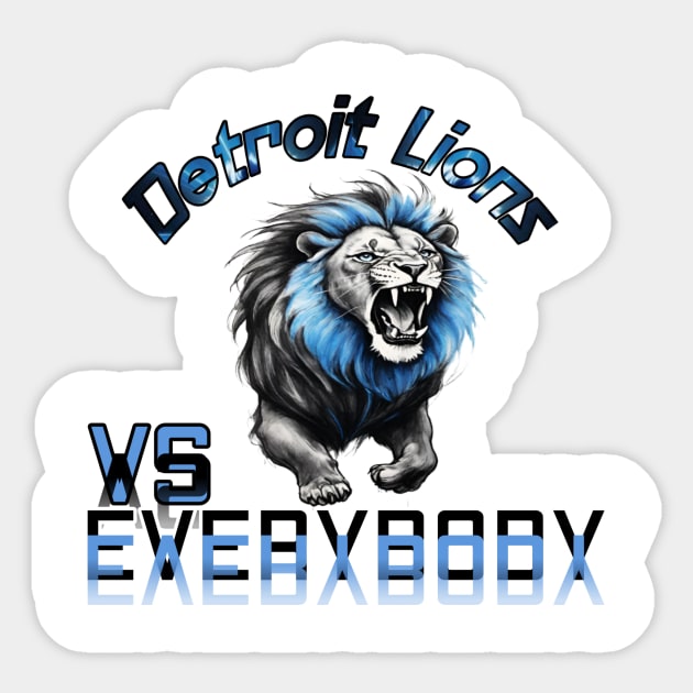 Detroit lions vs Everybody Sticker by Human light 